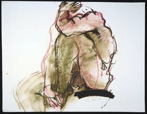 Franscz Witte - Acryl en krijt op papier, Figuur kopen? Bied vanaf 1!