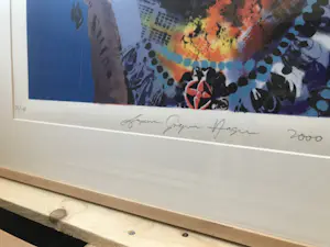 Espen Hagen - 3 ingelijste zeefdrukken ingelijst met passe-partout - groot kopen? Bied vanaf 395!