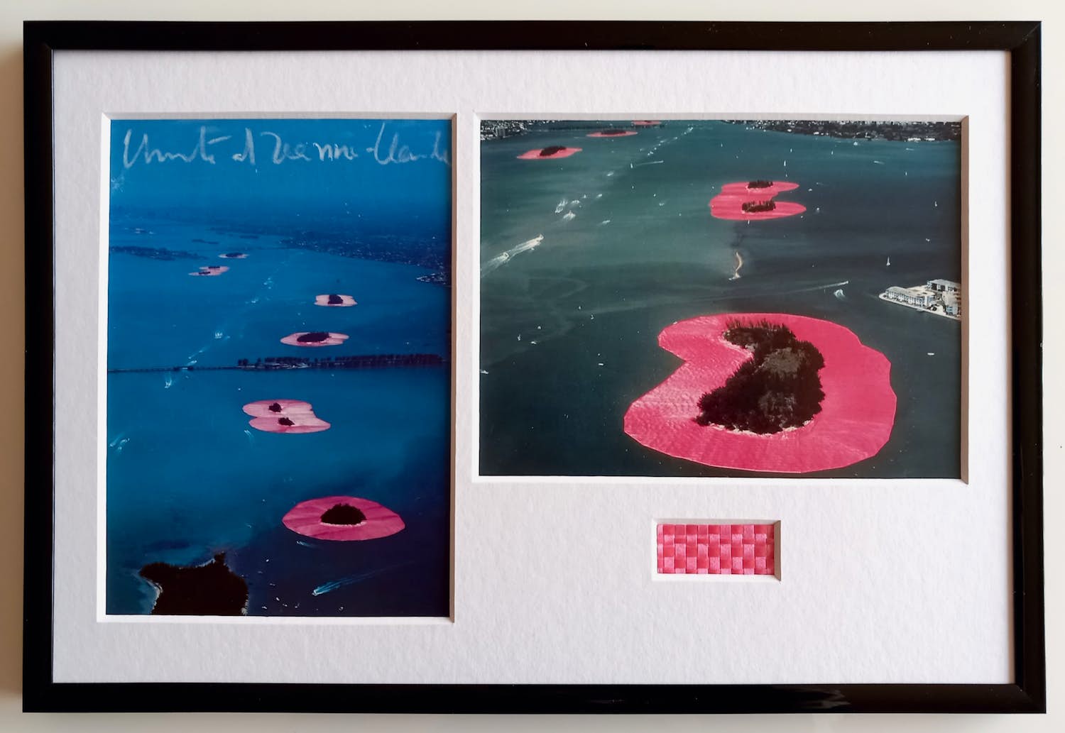 Christo - Surrounded Islands – gesigneerde artcard + 1 met origineel stofstuk verkocht voor € 390!
