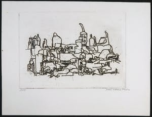 Henri Plaat - Ets, Dorp kopen? Bied vanaf 20!