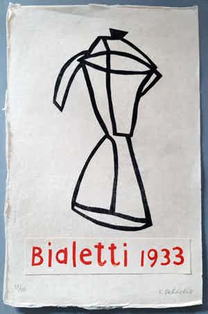 Klaas Gubbels - Bialetti 1933 - houtdruk met collage - oplage 40 verkocht voor € 450!
