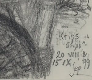 Jep van de Ven - Potlood, Krips-Grips - Ingelijst kopen? Bied vanaf 1!