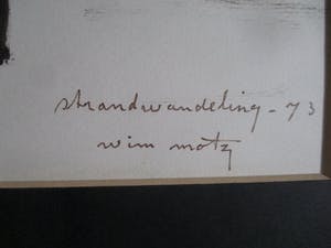 Wim Motz - Tekening "Strandwandeling" kopen? Bied vanaf 50!