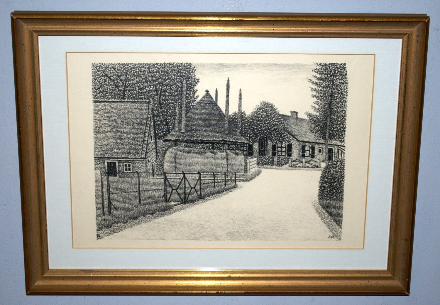 Sal Meijer - litho - Blaricum, Eemnesserweg 4 kopen? Bied vanaf 75!