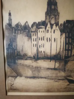 Germ de Jong - Havengezicht. Gesigneerd rechtsonder. kopen? Bied vanaf 39!