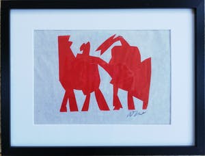 Jan van der Zee - Abstracte linosnede kopen? Bied vanaf 250!