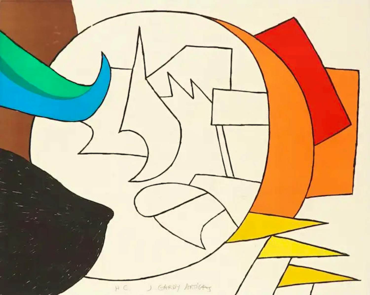 Joan Gardy Artigas - Kleurenlitho LE RETROVISEUR Handgesigneerd kopen? Bied vanaf 69!