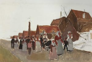 Willem Fekken - C4925-8 dubbelzijdig, Dorpsgezicht / Molen kopen? Bied vanaf 150!