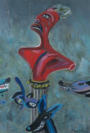 Jaap Nederlof - Acryl en gouache op papier, Buste - Ingelijst kopen? Bied vanaf 50!