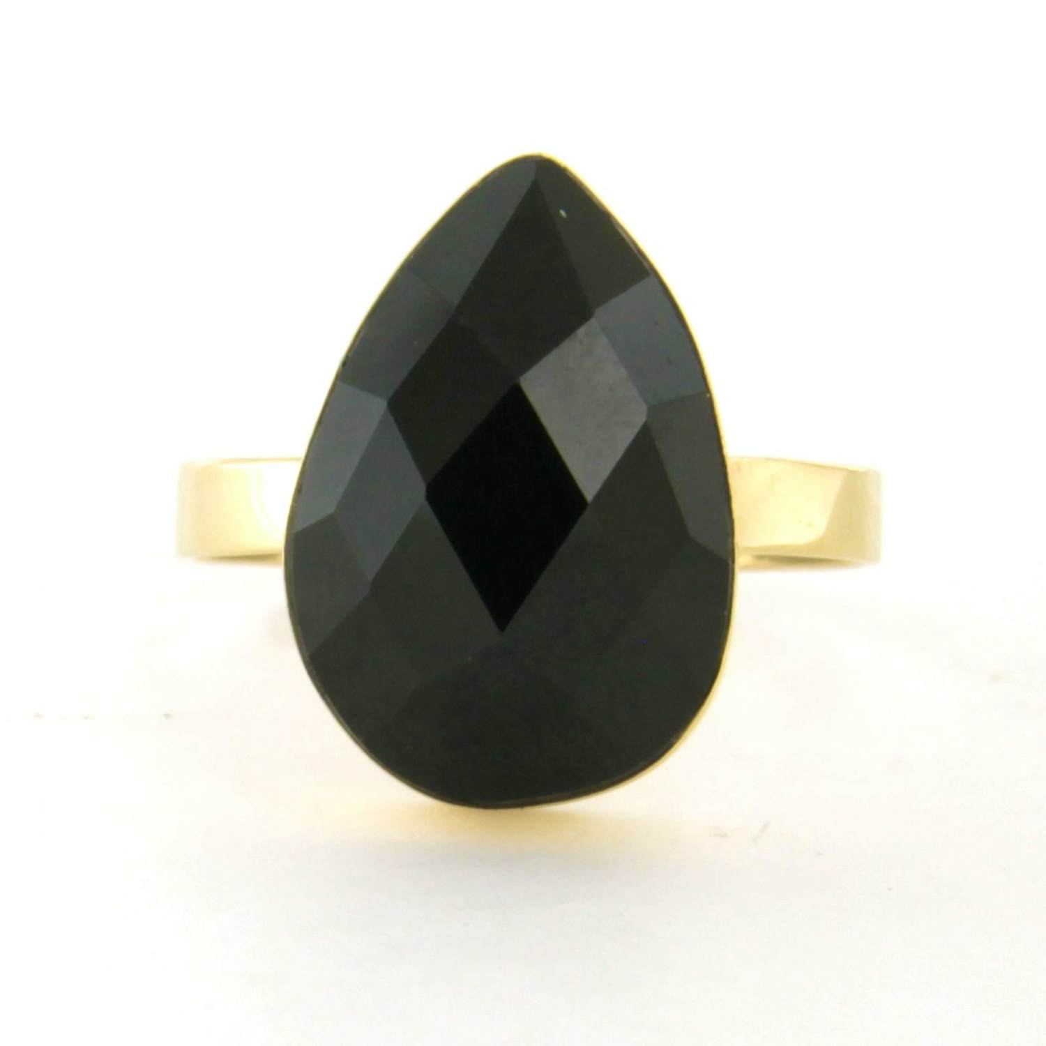 Buy BWG gele ring bezet met granaat - ringmaat 18 (57)? Bid from 200!