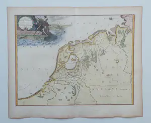 Francois Halma - Nederland Romeinse Tijd Oude Kaart 1725 kopen? Bied vanaf 90!