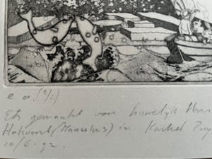 Jan Prins - Twee etsen uit 1992 kopen? Bied vanaf 40!