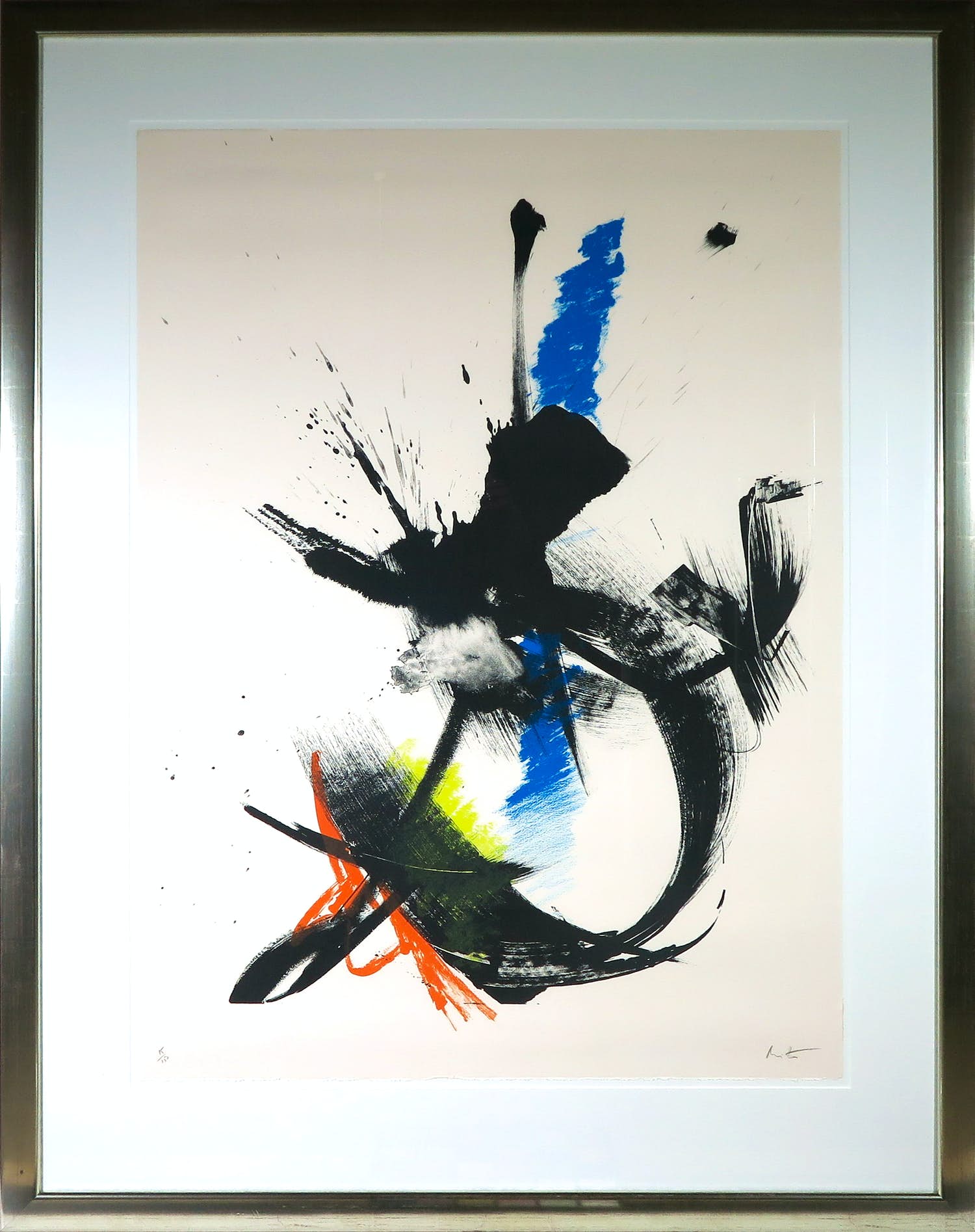 Jean Miotte - Zeefdruk, Abstracte compositie - Ingelijst (Groot) verkocht voor € 100!