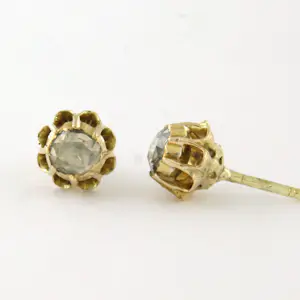 14k geel gouden solitair oorknoppen bezet met roos geslepen diamant tot. 0,40ct kaufen? Bieten Sie von 350!