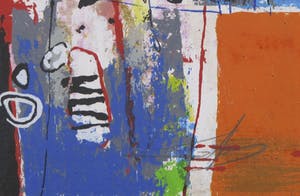 Kantcho Kanev - Zeefdruk en collage op papier (op paneel), Zonder titel kopen? Bied vanaf 70!