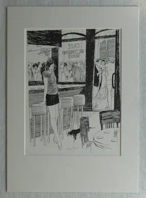 Peter van Straaten - Zeefdruk – ‘Café De Tevreden Roker’ kopen? Bied vanaf 50!