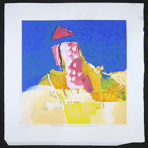 Henk van Vessem - Zeefdruk, Wolkloos blauw kopen? Bied vanaf 1!