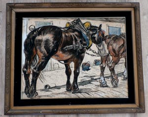 Pieter Dupont - kleurkrijt: rustende trekpaarden kopen? Bied vanaf 895!