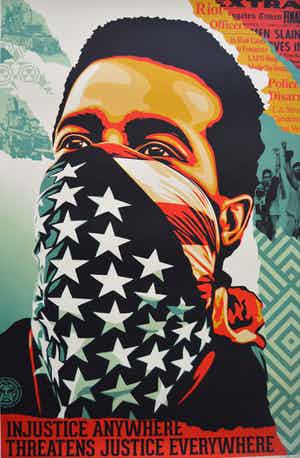Shepard Fairey - American Rage - gesigneerd verkocht voor € 1!