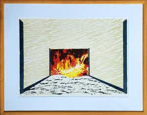 Ton Nelemans - 'Printed art 4' - Ingelijst verkocht voor € 35!