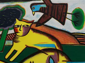 Corneille - handgesigneerde kleurenlitho | 'La maison jaune' | 2002 (INGELIJST) kopen? Bied vanaf 350!