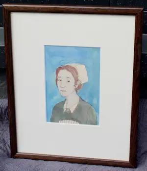 Harm Kamerlingh Onnes - Ingelijste aquarel: Portret van een zuster - 1966 kopen? Bied vanaf 299!