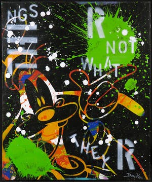 Don Ken - Gemengde techniek op doek, Things R not what they R kopen? Bied vanaf 800!