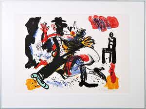 Anton Martineau - Litho, Zonder titel - Ingelijst verkocht voor € 60!