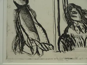 Lucebert - Ingelijste ets , Meisje Zes – 1967 – Oplage van slechts 30 ex. kopen? Bied vanaf 500!