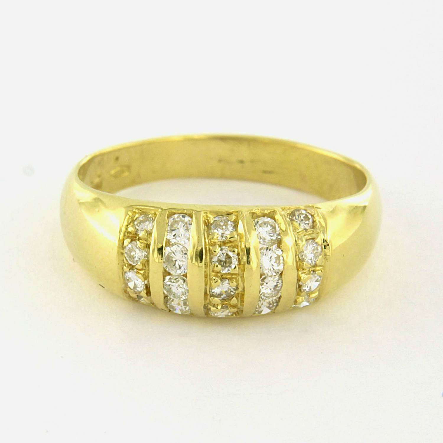 18k geelgouden ring met briljant geslepen diamant tot. 0.40ct kopen? Bied vanaf 375!
