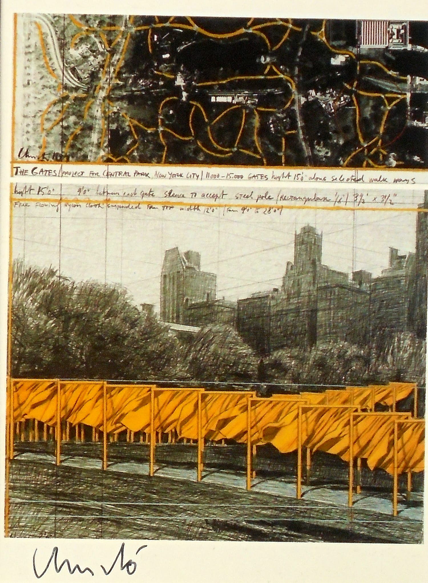 Christo - Project Central Park "The Gates - 1994 - artcard handgesigneerd -ready to frame kopen? Bied vanaf 45!