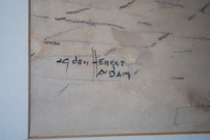Jan den Hengst - Amsterdam, de Jordaan met de Westerkerk - grote ingelijste aquarel kopen? Bied vanaf 150!