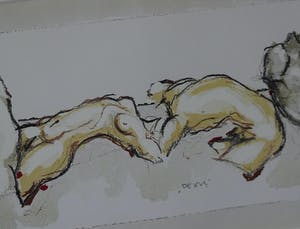 Kees Verkade - Zeldzame litho - 1997 - 'Omhelzing, de kus, gesprek, tors' - 48/50 kopen? Bied vanaf 300!