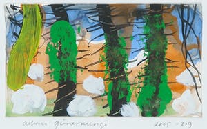 Arhan Gunermengi - Gemengde techniek op papier, Abstracte compositie kopen? Bied vanaf 1!
