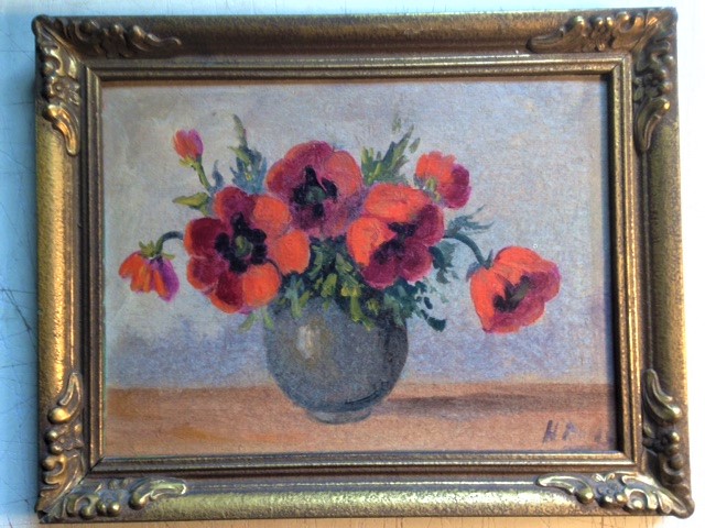 Niet of onleesbaar gesigneerd - Oud werk, Klaprozen op een vaas kopen? Bied vanaf 1!