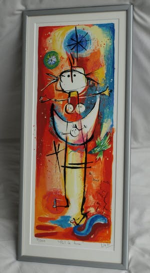 Angeles Nieto - 2-Luik , 2 zeefdrukken , Piel de Luna (‘Vriendschap’) – ingelijst - 2005 kopen? Bied vanaf 100!