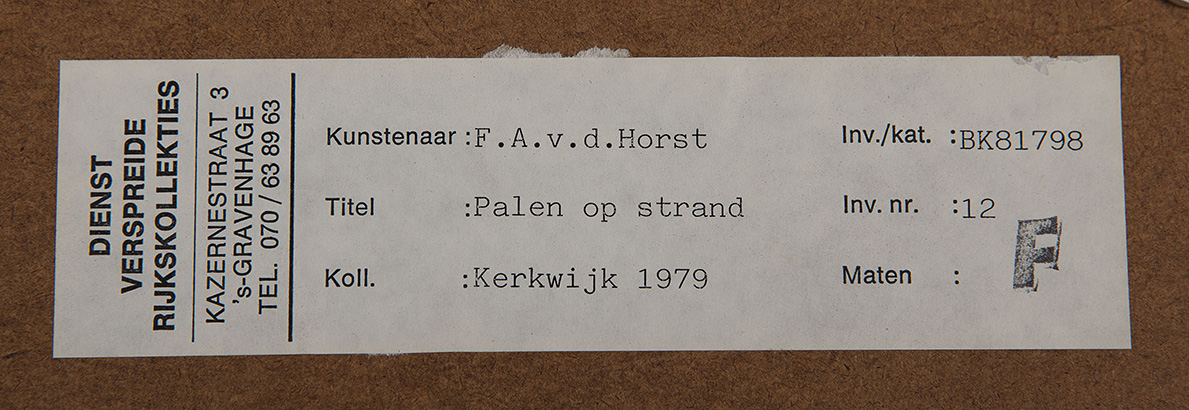 Frits Anton van der Horst - Palen op het strand - Ets op papier - BKR Kerkwijze kopen? Bied vanaf 10!