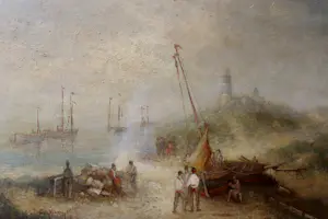 Gerrit Nijland - (ook wel Gerard) Zeegezicht - olieverf op doek kopen? Bied vanaf 150!