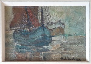 Hubert De Vries - Platbodem op het strand. kopen? Bied vanaf 195!