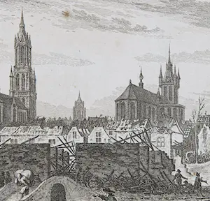 Simon Fokke - Gravure, Delft van binnen na de verwoesting (...) kopen? Bied vanaf 1!