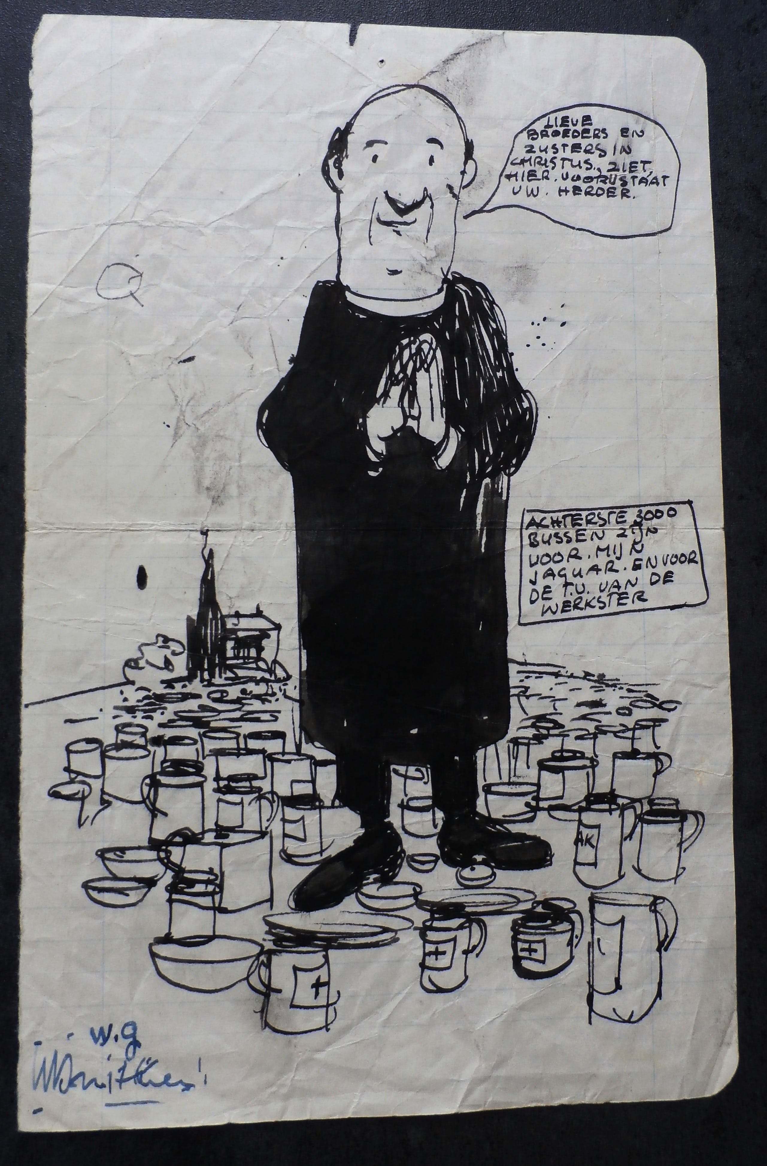 Willem Snitker - tekening: Lieve broeders en zusters... kopen? Bied vanaf 25!