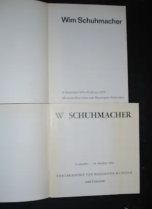 Wim Schuhmacher - 2 catalogi, uit 1964 en 1974 &krantenartikel &ingelijste foto tentoonstelling kopen? Bied vanaf 50!