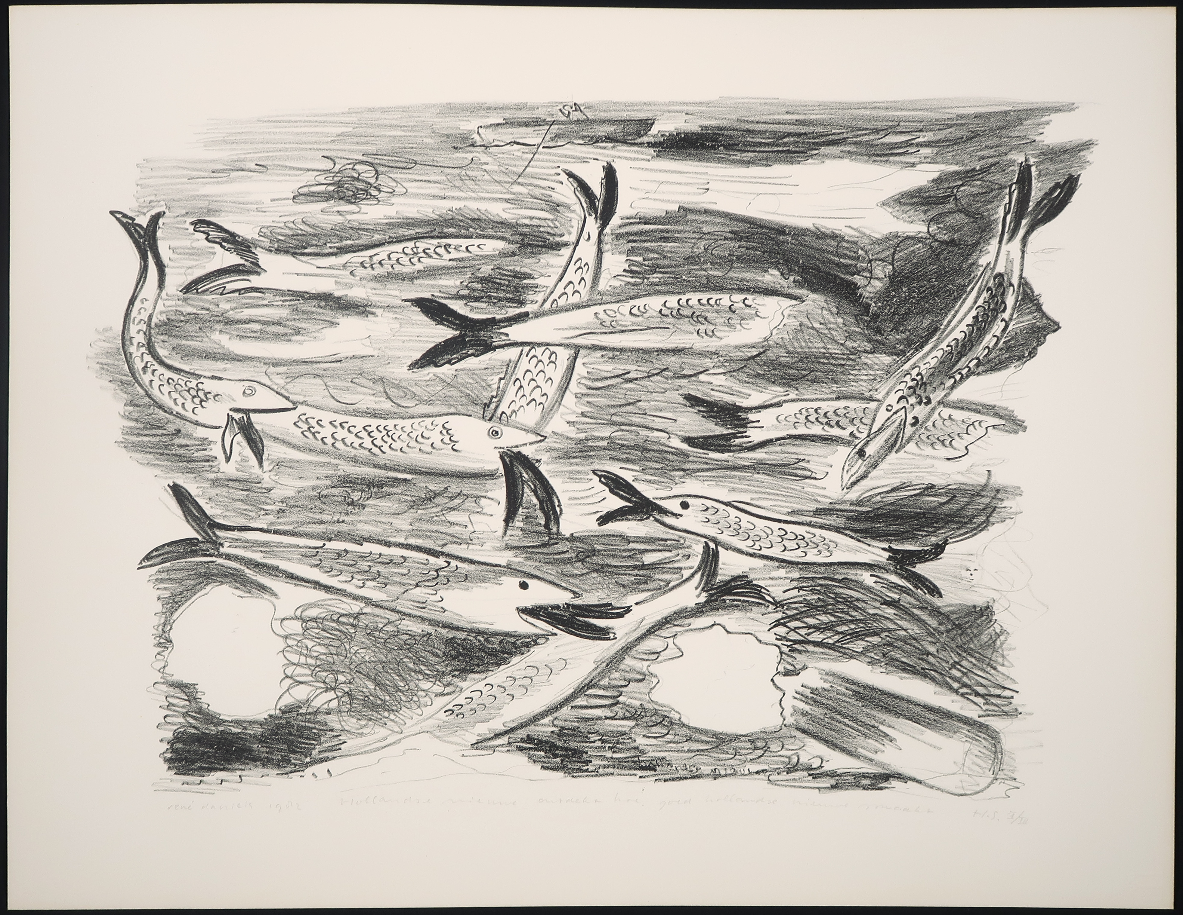 Rene Daniels - Litho, Hollandse nieuwe ontdekt hoe goed Hollandse nieuwe smaakt kopen? Bied vanaf 1000!