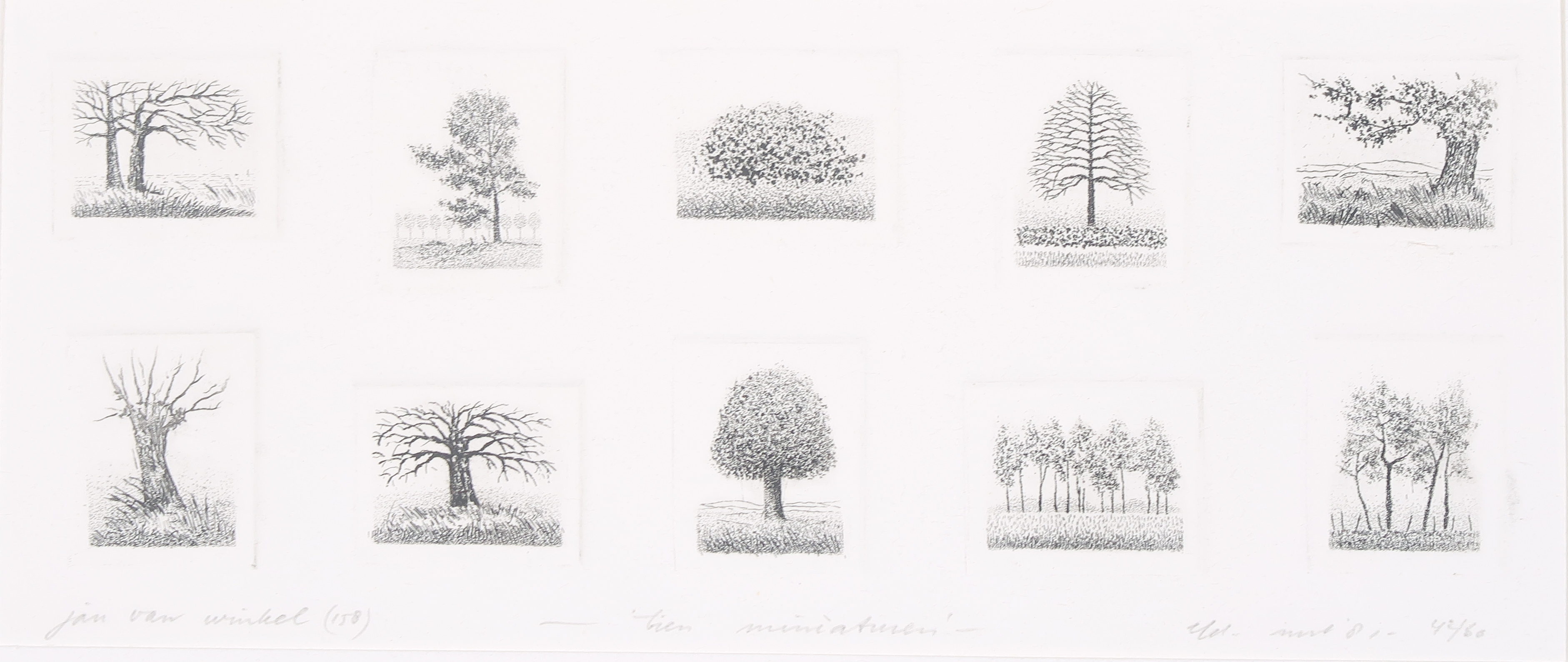 Jan van Winkel - Ets, Tien miniaturen verkocht voor € 40!