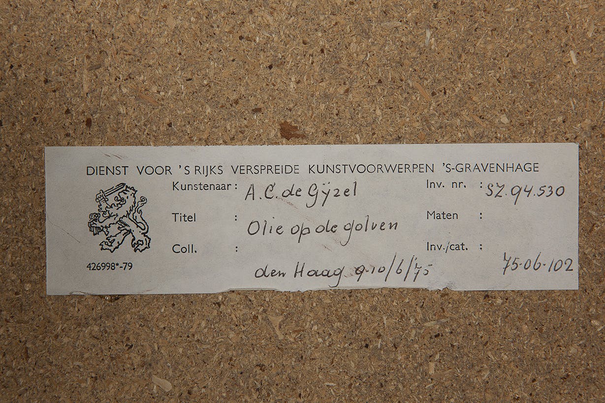 Adrian de Gijzel - Olie op de golven - Linosnede op papier - gesigneerd r.o. - BKR Den Haag kopen? Bied vanaf 10!