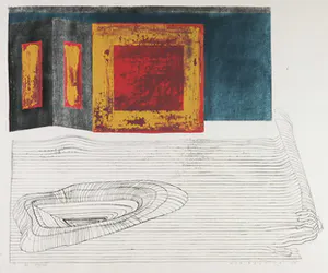 Wim Beuning - Gemengde techniek op papier, De vijver kopen? Bied vanaf 35!