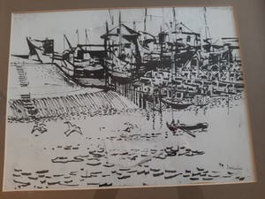 Frans Hollaardt - havengezicht met vissers kopen? Bied vanaf 35!