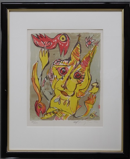 Carl-Henning Pedersen - Grote Litho "The Hill of the Elves I - 1985 - 159/250 - Ingelijst kopen? Bied vanaf 350!