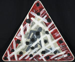 Herbert Zangs - Gemengde techniek, Verkeersbord kopen? Bied vanaf 1!