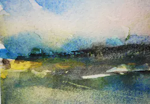 Willie van Haard - Abstract landschap - aquarel kopen? Bied vanaf 30!